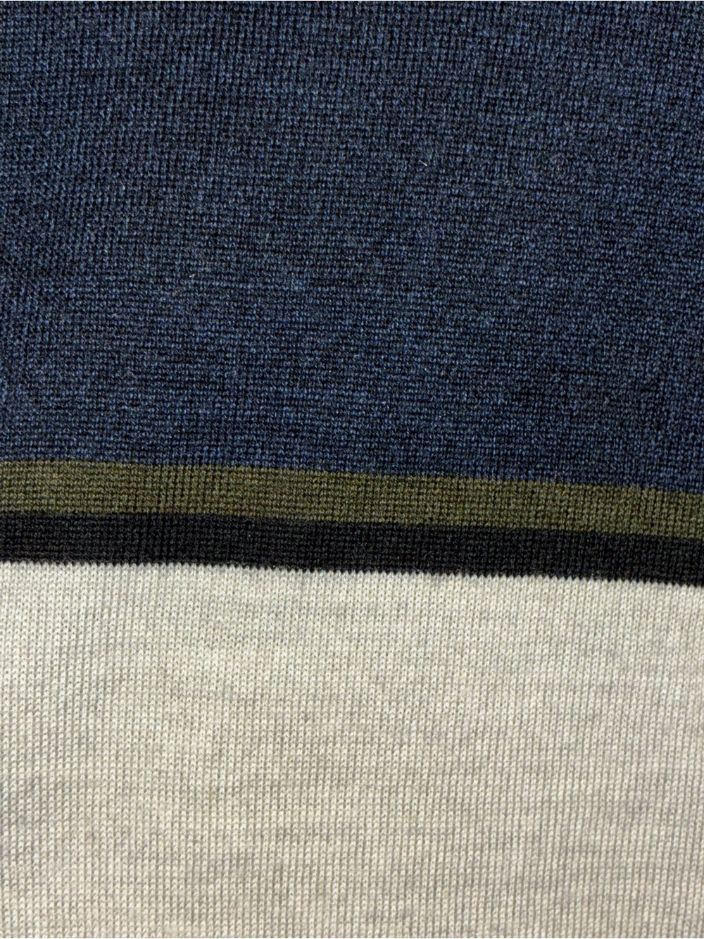 Banana Republic Navy, Cream & Olive Stripe Crewneck Sweater